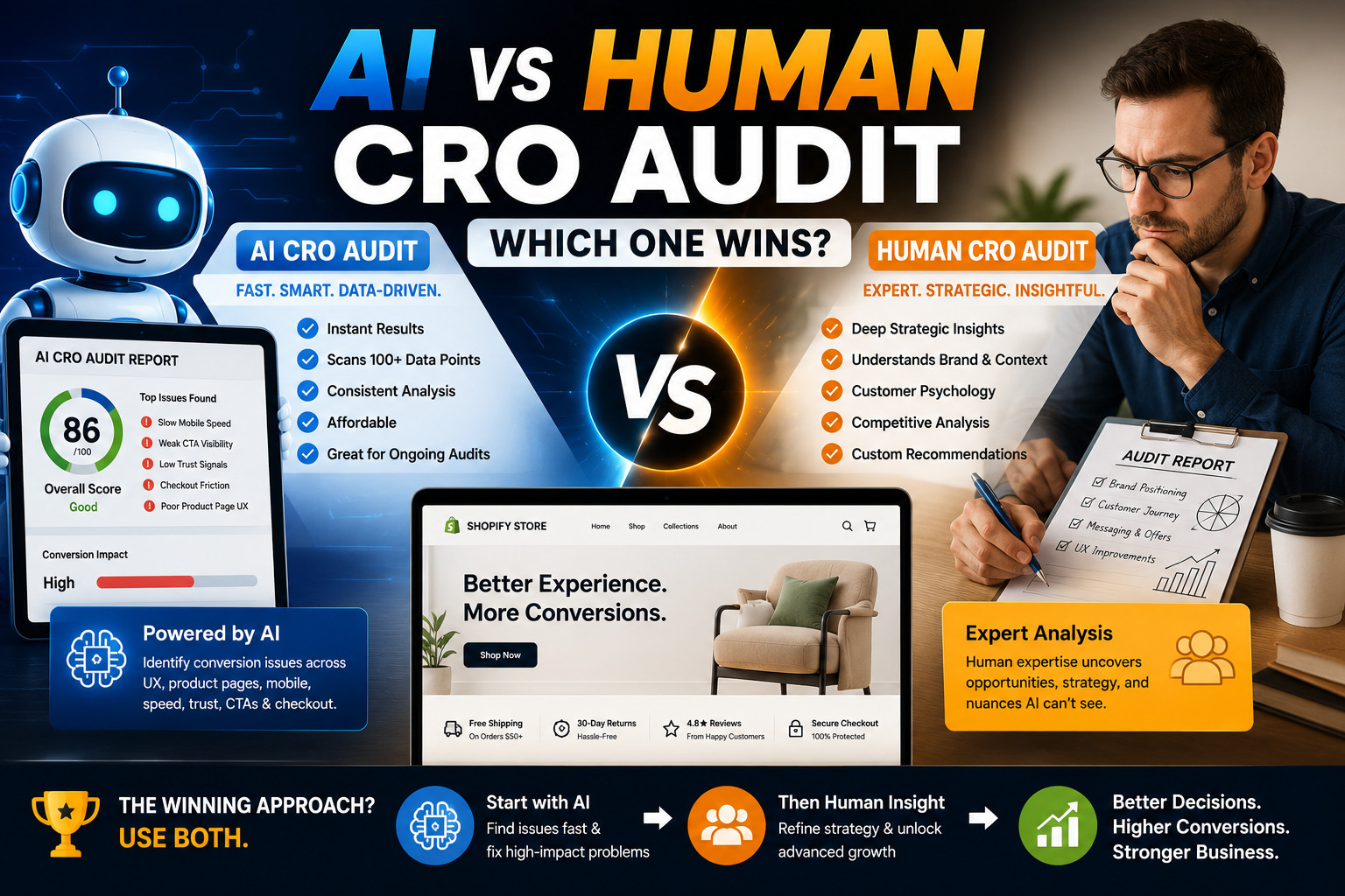 AI vs Human CRO Audit: Which One Wins?