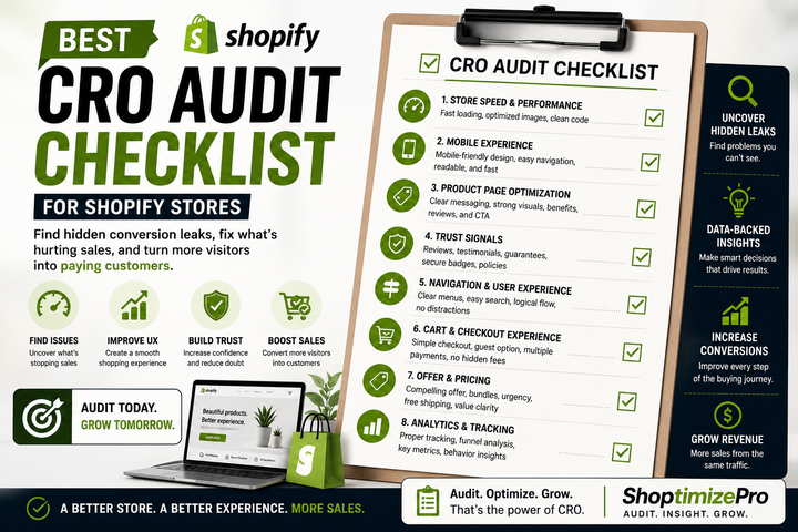 Best CRO Audit Checklist for Shopify Stores