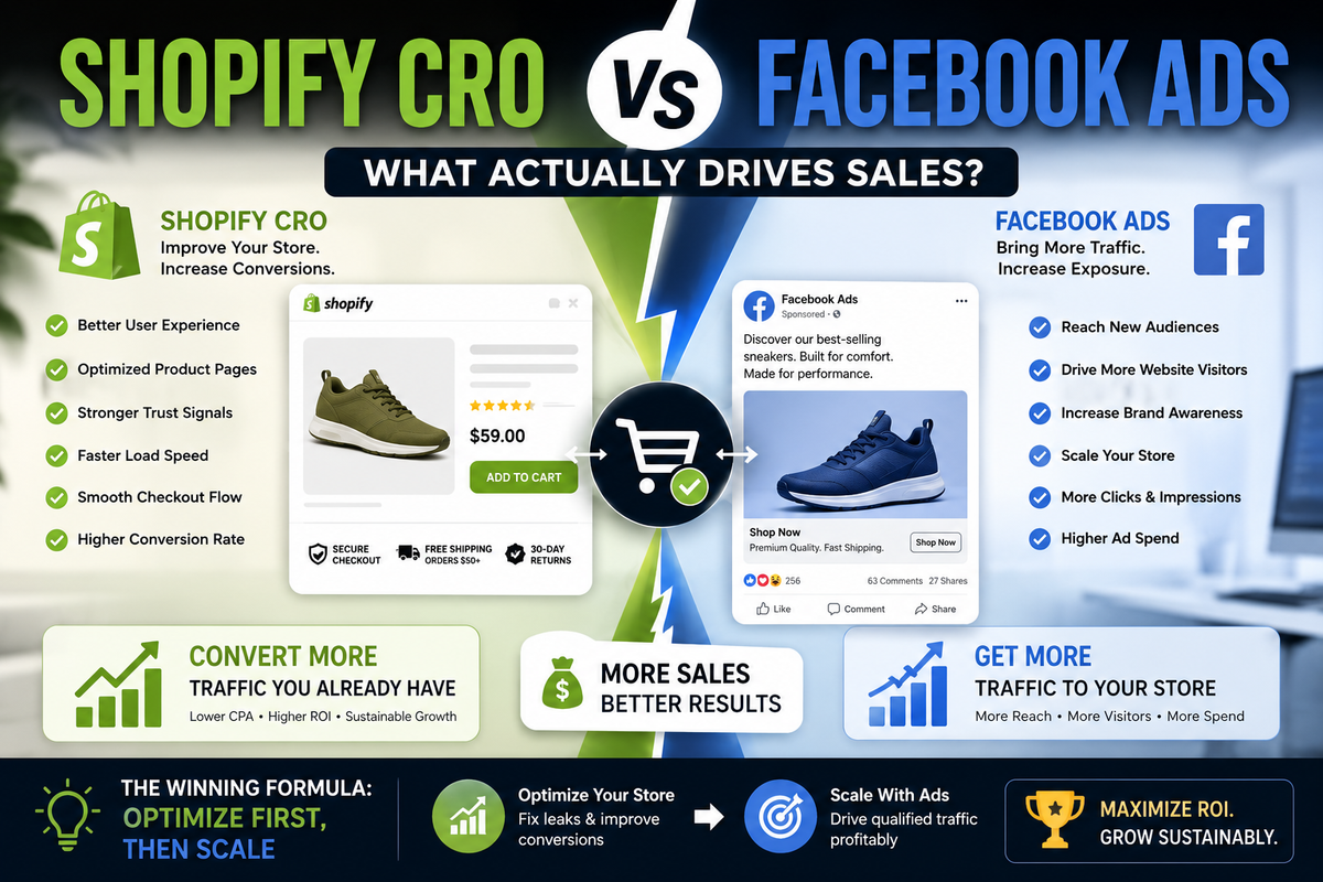 Shopify CRO vs Facebook Ads: What Actually Drives Sales?