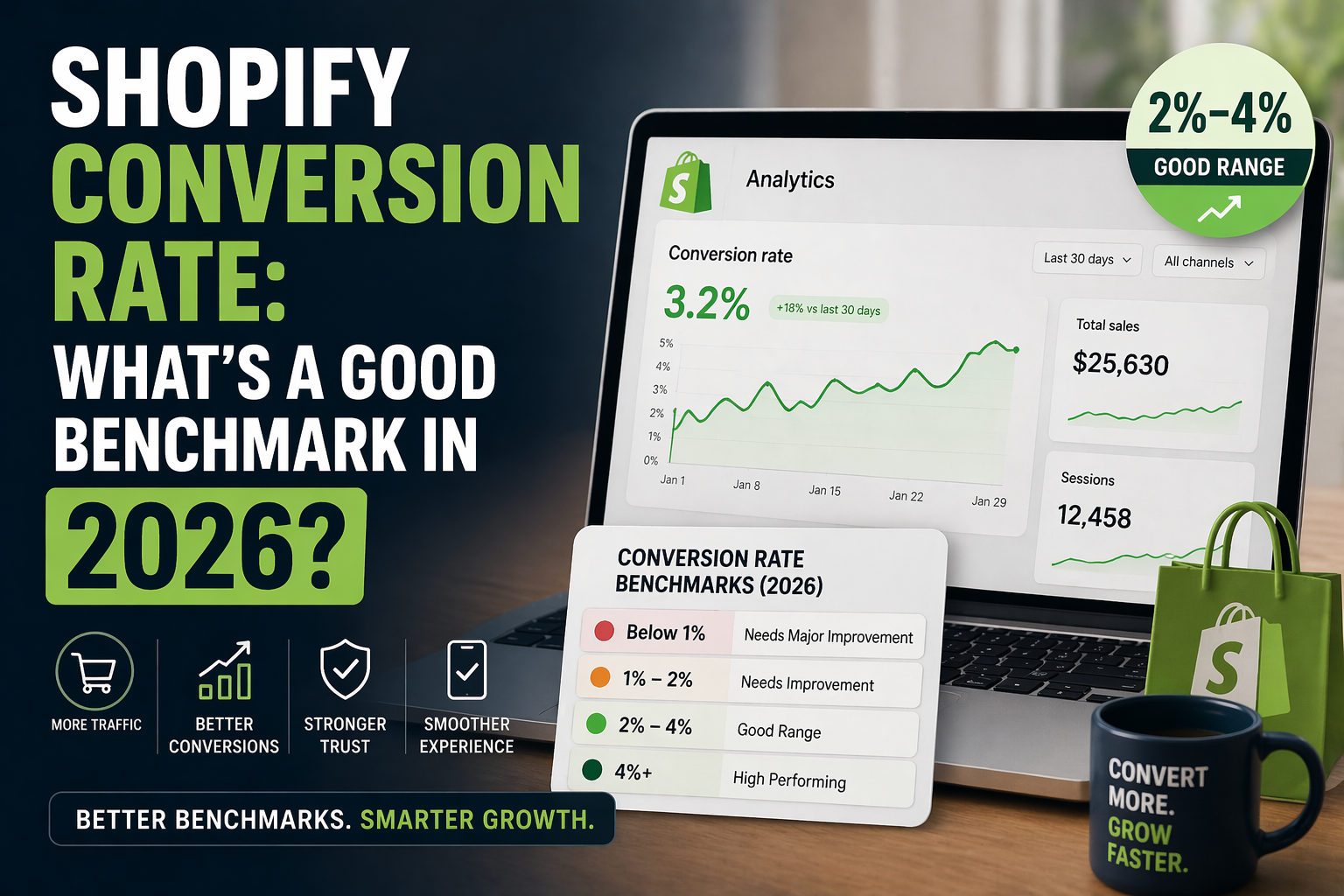 Shopify Conversion Rate: What’s a Good Benchmark in 2026?